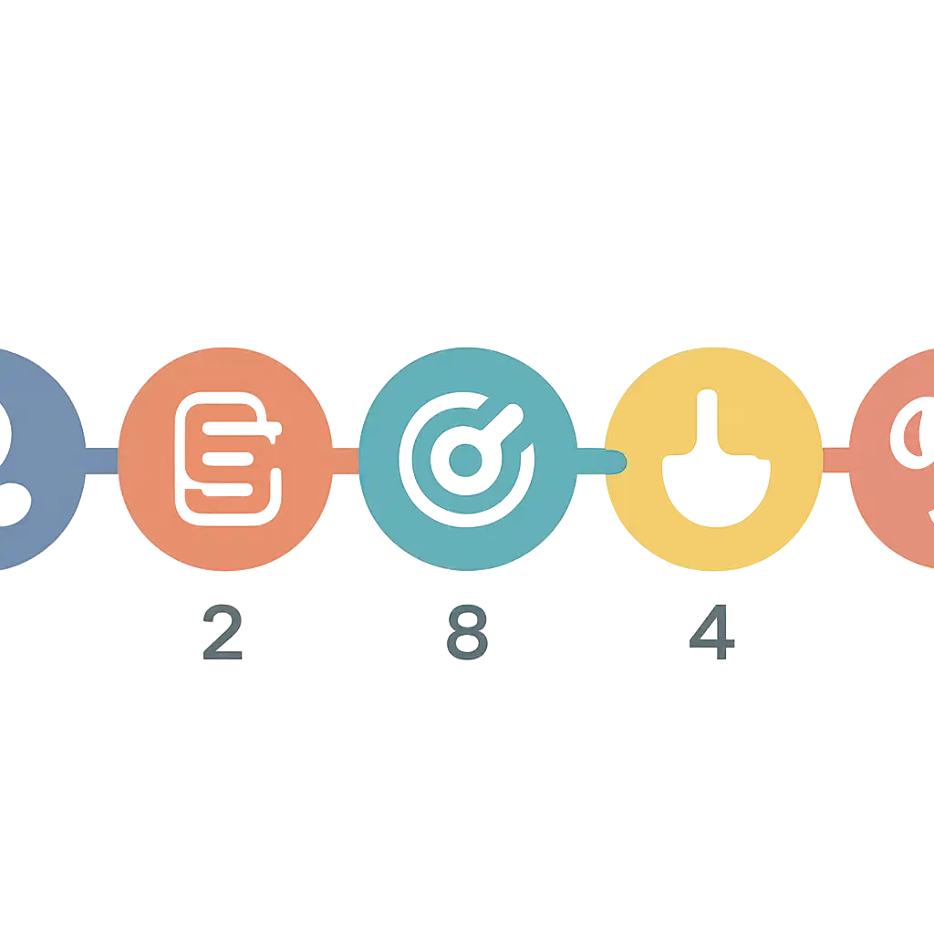Five numbered circular icons connected by arrows in a horizontal flow, Khanapara Teer steps