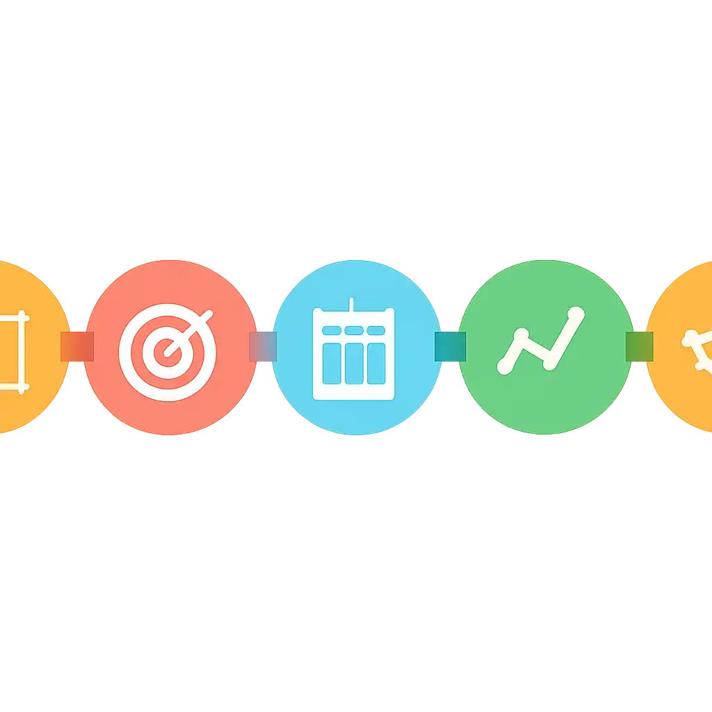 Five numbered circular icons connected by arrows in a horizontal flow, What khanapara teer result Is and How It Works steps